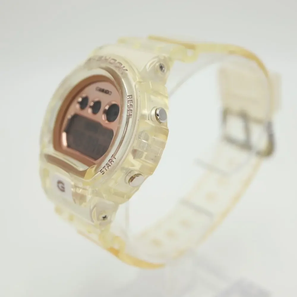 Casio G Shock Clear Rose Gold Tone 46mm Watch Chrono GMD-S6900SR w New Battery